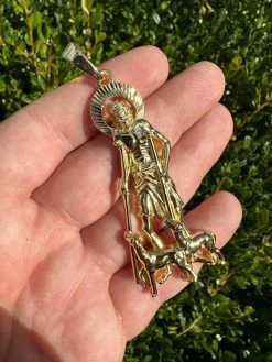 14k Gold Plated 925 Silver Saint St Lazarus Necklace Pendant 1"-2.75" San Lazaro 31 14k Gold Plated 925 Silver Saint St Lazarus Necklace Pendant 1"-2.75" San Lazaro -Harlem Bling Shop 14k gold plated 925 silver saint st lazarus necklace pendant 1 2.75 san lazaro 39259.1677782537