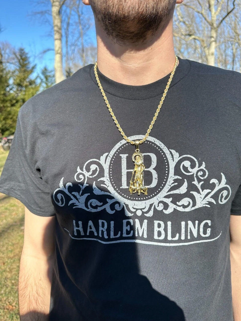 14k Gold Plated 925 Silver Saint St Lazarus Necklace Pendant 1"-2.75" San Lazaro 22 14k Gold Plated 925 Silver Saint St Lazarus Necklace Pendant 1"-2.75" San Lazaro - Image 20