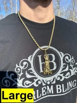 14k Gold Plated 925 Silver Saint St Lazarus Necklace Pendant 1"-2.75" San Lazaro 24 14k Gold Plated 925 Silver Saint St Lazarus Necklace Pendant 1"-2.75" San Lazaro -Harlem Bling Shop 14k gold plated 925 silver saint st lazarus necklace pendant 1 2.75 san lazaro 78348.1677782573