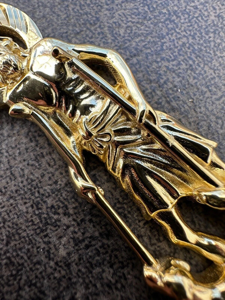 14k Gold Plated 925 Silver Saint St Lazarus Necklace Pendant 1"-2.75" San Lazaro 10 14k Gold Plated 925 Silver Saint St Lazarus Necklace Pendant 1"-2.75" San Lazaro - Image 8