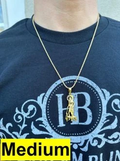14k Gold Plated 925 Silver Saint St Lazarus Necklace Pendant 1"-2.75" San Lazaro 25 14k Gold Plated 925 Silver Saint St Lazarus Necklace Pendant 1"-2.75" San Lazaro -Harlem Bling Shop 14k gold plated 925 silver saint st lazarus necklace pendant 1 2.75 san lazaro 98579.1677782560