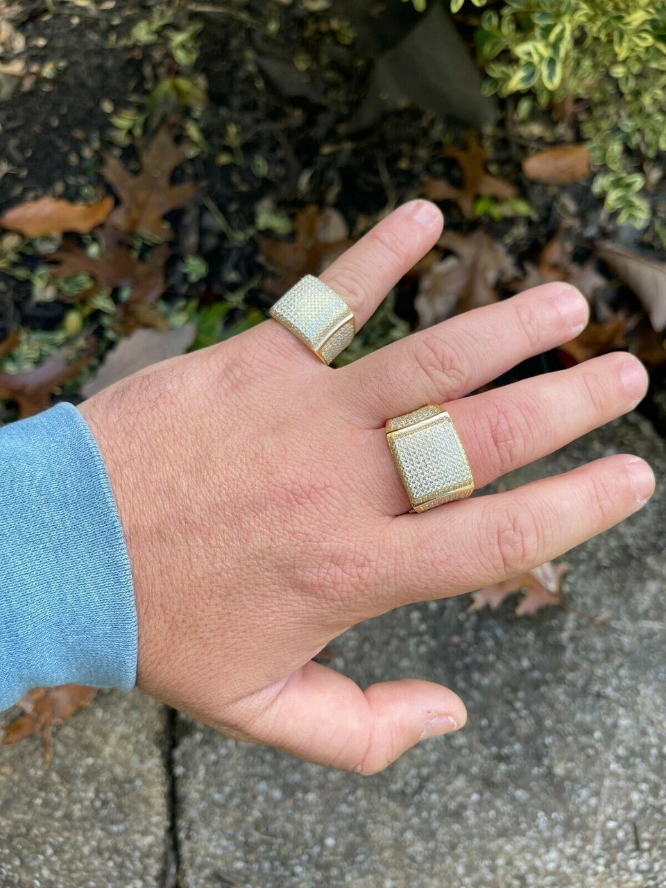 14k Gold Vermeil 925 Silver MOISSANITE Pass Diamond Tester Pinky RING Hip Hop 10 14k Gold Vermeil 925 Silver MOISSANITE Pass Diamond Tester Pinky RING Hip Hop - Image 8