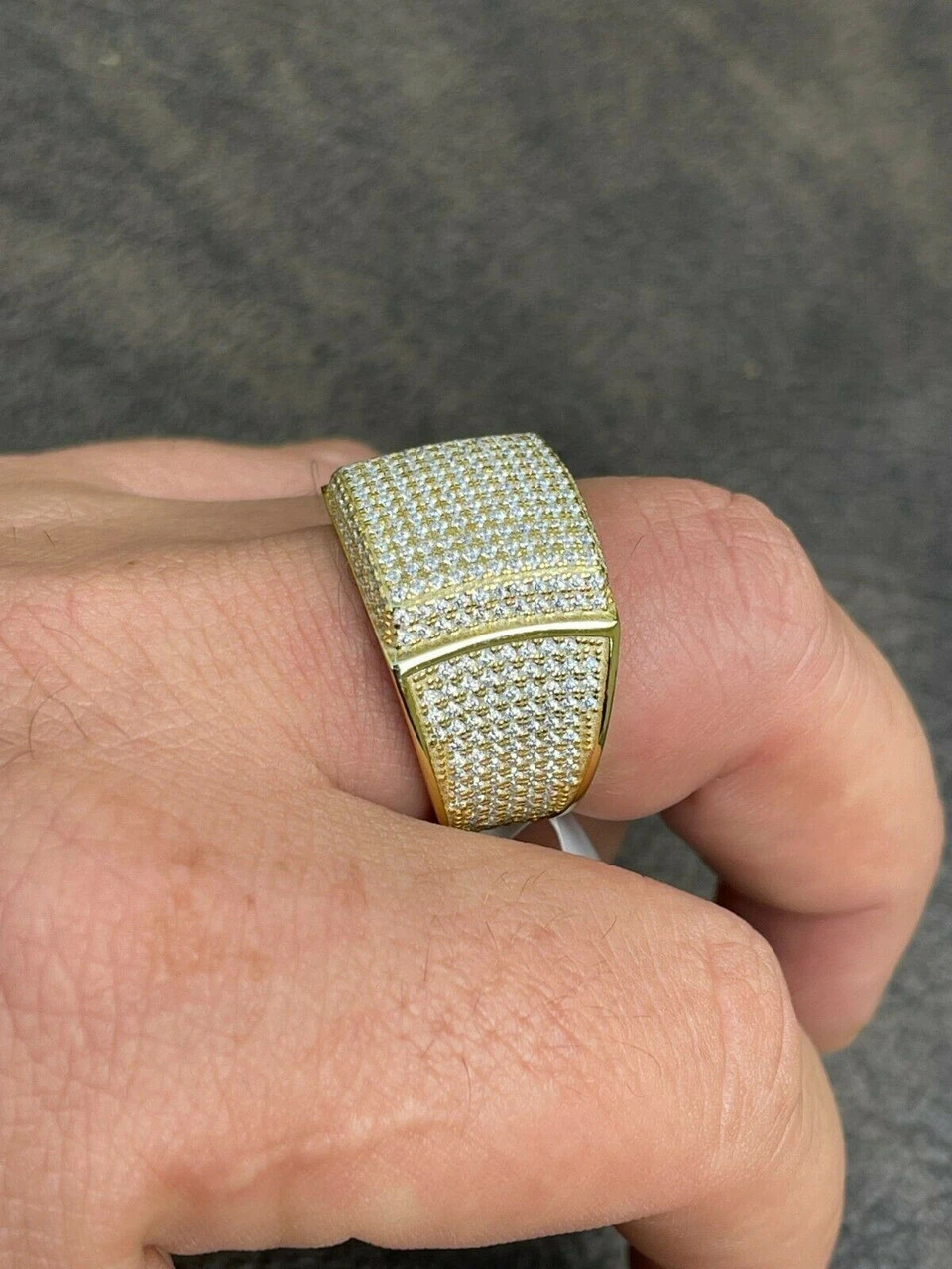 14k Gold Vermeil 925 Silver MOISSANITE Pass Diamond Tester Pinky RING Hip Hop 9 14k Gold Vermeil 925 Silver MOISSANITE Pass Diamond Tester Pinky RING Hip Hop - Image 7