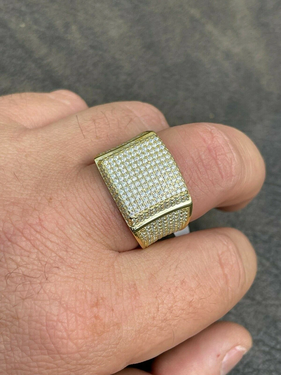 14k Gold Vermeil 925 Silver MOISSANITE Pass Diamond Tester Pinky RING Hip Hop 14 14k Gold Vermeil 925 Silver MOISSANITE Pass Diamond Tester Pinky RING Hip Hop - Image 12