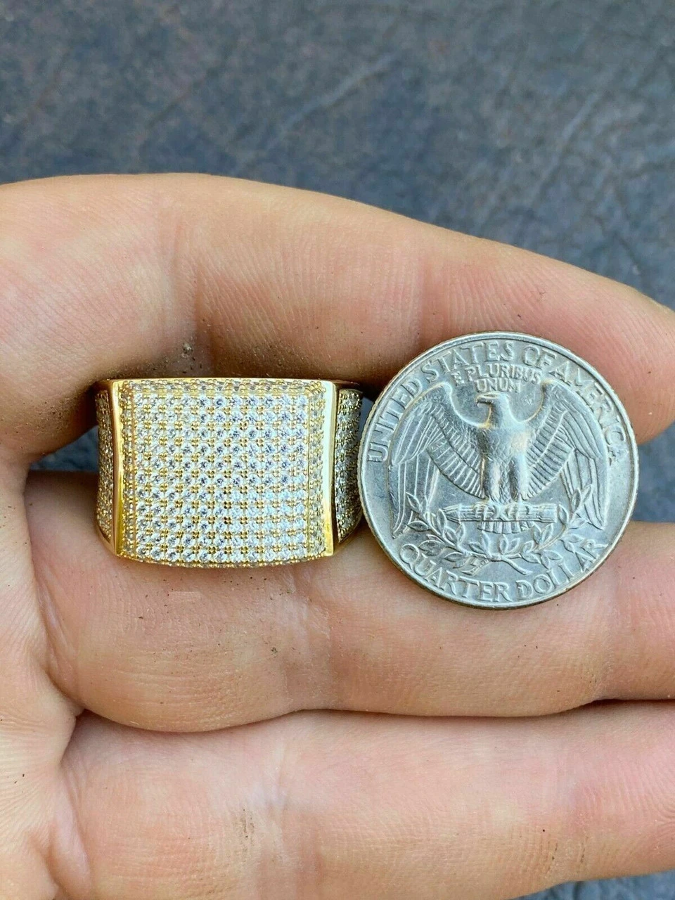 14k Gold Vermeil 925 Silver MOISSANITE Pass Diamond Tester Pinky RING Hip Hop 12 14k Gold Vermeil 925 Silver MOISSANITE Pass Diamond Tester Pinky RING Hip Hop - Image 10