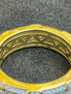 14K Gold Vermeil 925 Silver Real Iced Baguette Diamond Wedding Band Pinky Ring 25 14K Gold Vermeil 925 Silver Real Iced Baguette Diamond Wedding Band Pinky Ring -Harlem Bling Shop 14k gold vermeil 925 silver real iced baguette diamond wedding band pinky ring 30780.1664357961