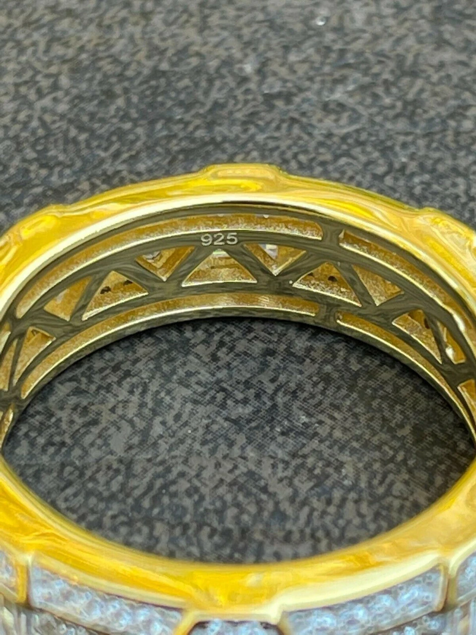 14K Gold Vermeil 925 Silver Real Iced Baguette Diamond Wedding Band Pinky Ring 14 14K Gold Vermeil 925 Silver Real Iced Baguette Diamond Wedding Band Pinky Ring - Image 12