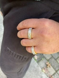 14K Gold Vermeil 925 Silver Real Iced Baguette Diamond Wedding Band Pinky Ring 17 14K Gold Vermeil 925 Silver Real Iced Baguette Diamond Wedding Band Pinky Ring -Harlem Bling Shop 14k gold vermeil 925 silver real iced baguette diamond wedding band pinky ring 67073.1664362433