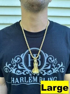 3D Real 14K Gold Vermeil 925 Silver Saint St Lazarus Necklace Pendant San Lazaro -Harlem Bling Shop 3d real 14k gold vermeil 925 silver saint st lazarus necklace pendant san lazaro 36330.1697250864
