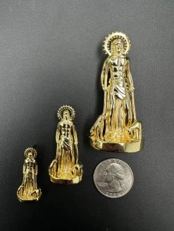 3D Real 14K Gold Vermeil 925 Silver Saint St Lazarus Necklace Pendant San Lazaro -Harlem Bling Shop 3d real 14k gold vermeil 925 silver saint st lazarus necklace pendant san lazaro 54559.1697250866