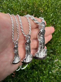 3D Real Solid 925 Silver Saint St Lazarus Necklace Pendant Plain San Lazaro 36 3D Real Solid 925 Silver Saint St Lazarus Necklace Pendant Plain San Lazaro -Harlem Bling Shop 3d real solid 925 silver saint st lazarus necklace pendant plain san lazaro 20927.1697250873