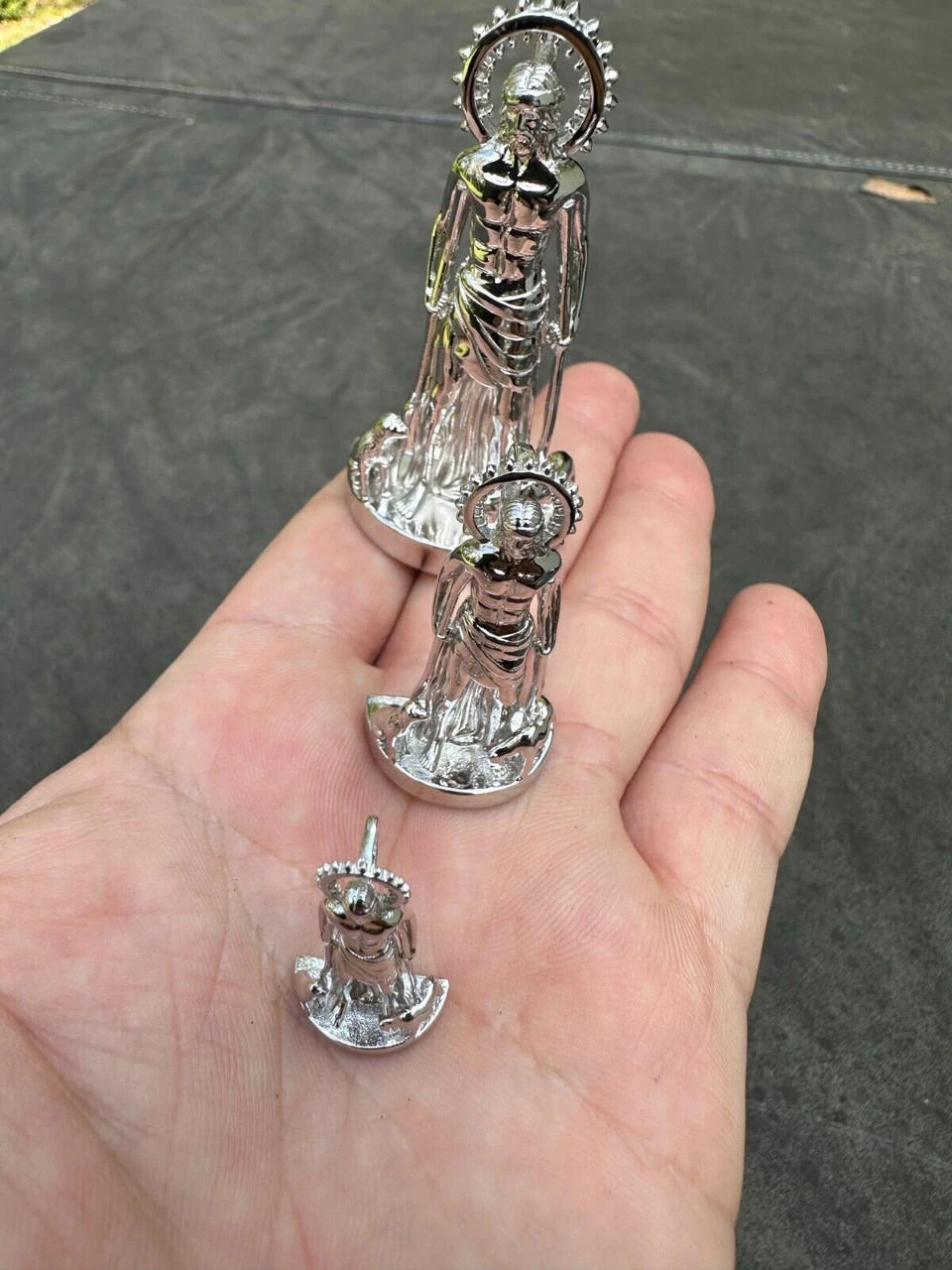 3D Real Solid 925 Silver Saint St Lazarus Necklace Pendant Plain San Lazaro 7 3D Real Solid 925 Silver Saint St Lazarus Necklace Pendant Plain San Lazaro - Image 5