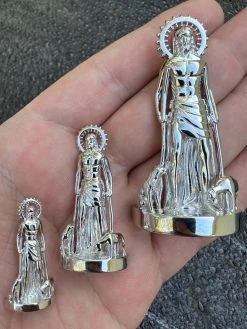 3D Real Solid 925 Silver Saint St Lazarus Necklace Pendant Plain San Lazaro