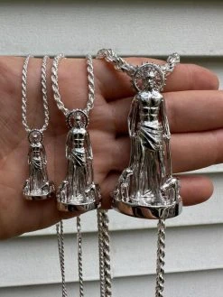 3D Real Solid 925 Silver Saint St Lazarus Necklace Pendant Plain San Lazaro 37 3D Real Solid 925 Silver Saint St Lazarus Necklace Pendant Plain San Lazaro -Harlem Bling Shop 3d real solid 925 silver saint st lazarus necklace pendant plain san lazaro 71613.1697250863