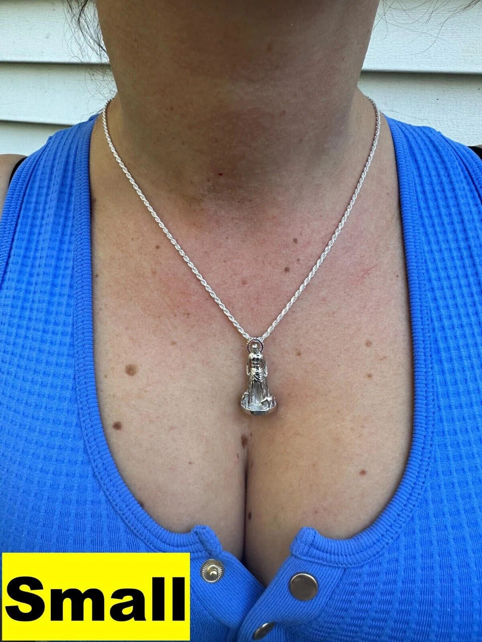 3D Real Solid 925 Silver Saint St Lazarus Necklace Pendant Plain San Lazaro 11 3D Real Solid 925 Silver Saint St Lazarus Necklace Pendant Plain San Lazaro - Image 9