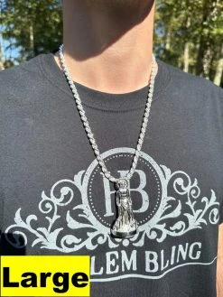 3D Real Solid 925 Silver Saint St Lazarus Necklace Pendant Plain San Lazaro 29 3D Real Solid 925 Silver Saint St Lazarus Necklace Pendant Plain San Lazaro -Harlem Bling Shop 3d real solid 925 silver saint st lazarus necklace pendant plain san lazaro 91606.1697250888