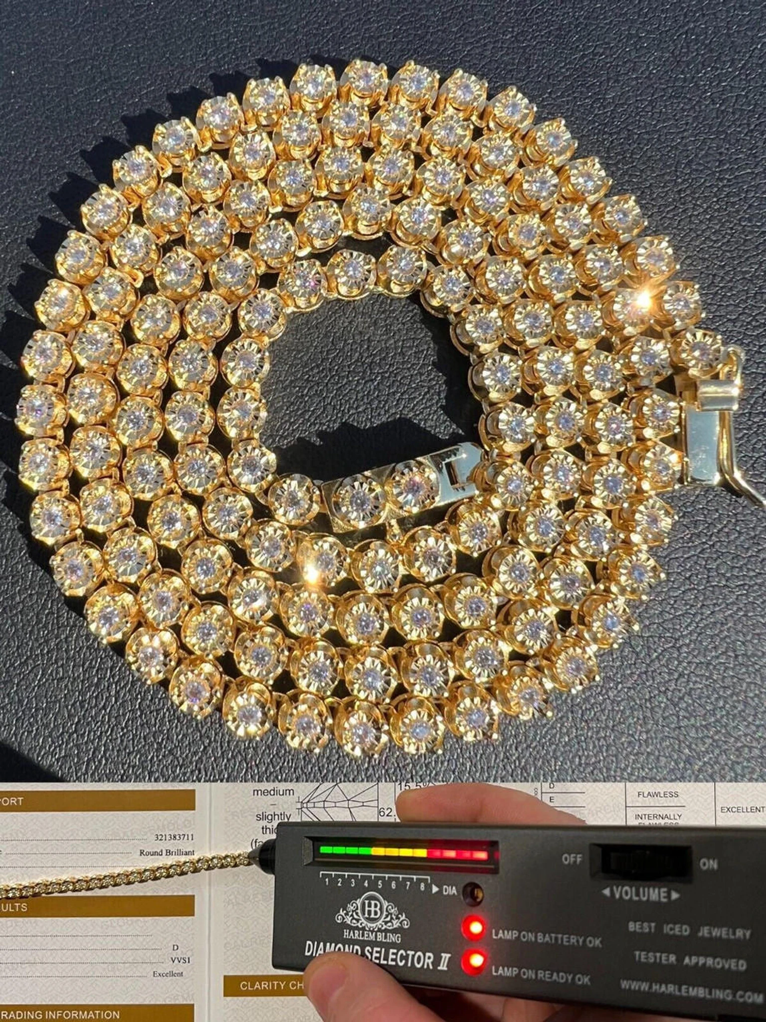 3mm MOISSANITE Illusion Set Tennis Chain Necklace 14k Gold Vermeil 925 Silver 3 3mm MOISSANITE Illusion Set Tennis Chain Necklace 14k Gold Vermeil 925 Silver