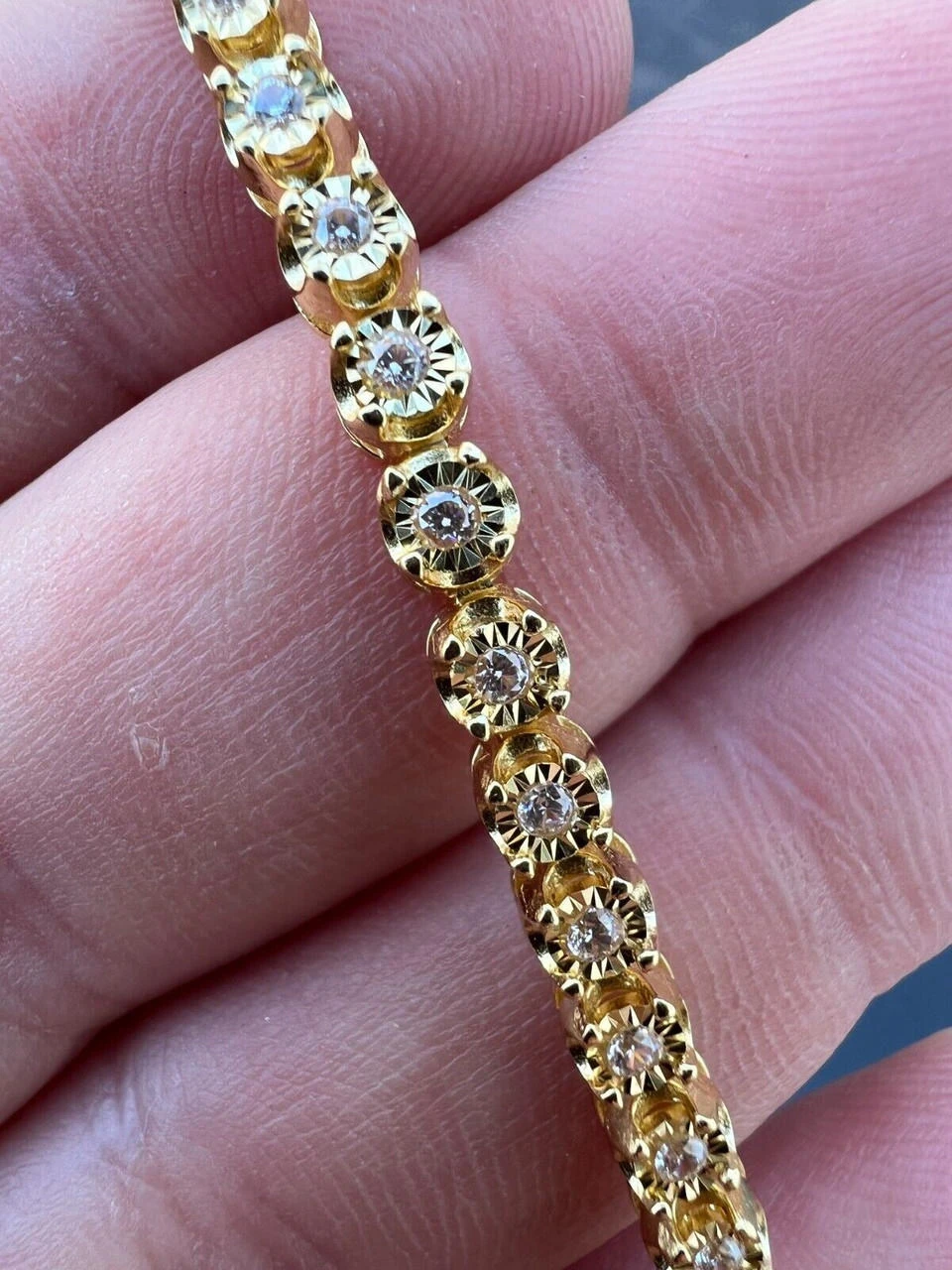 3mm MOISSANITE Illusion Set Tennis Chain Necklace 14k Gold Vermeil 925 Silver 19 3mm MOISSANITE Illusion Set Tennis Chain Necklace 14k Gold Vermeil 925 Silver - Image 17