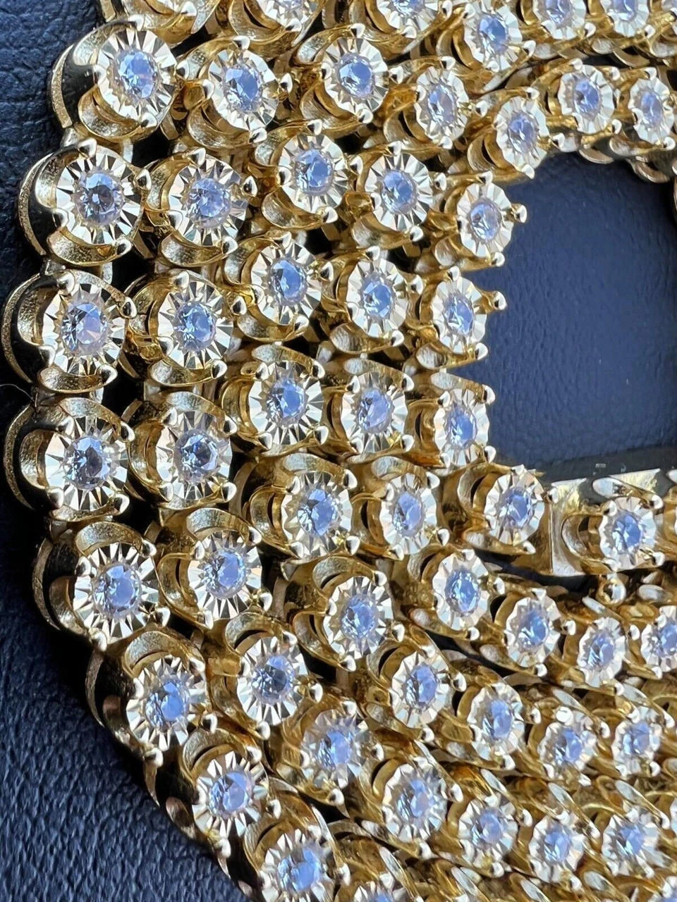 3mm MOISSANITE Illusion Set Tennis Chain Necklace 14k Gold Vermeil 925 Silver 6 3mm MOISSANITE Illusion Set Tennis Chain Necklace 14k Gold Vermeil 925 Silver - Image 4