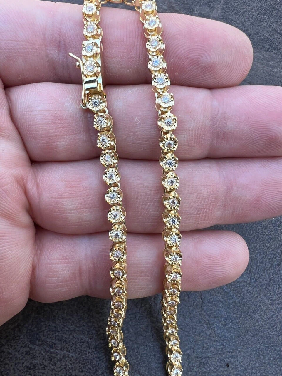 3mm MOISSANITE Illusion Set Tennis Chain Necklace 14k Gold Vermeil 925 Silver 15 3mm MOISSANITE Illusion Set Tennis Chain Necklace 14k Gold Vermeil 925 Silver - Image 13