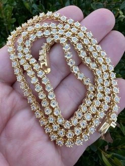 3mm MOISSANITE Illusion Set Tennis Chain Necklace 14k Gold Vermeil 925 Silver 26 3mm MOISSANITE Illusion Set Tennis Chain Necklace 14k Gold Vermeil 925 Silver -Harlem Bling Shop 3mm moissanite illusion set tennis chain necklace 14k gold vermeil 925 silver 75497.1674668368