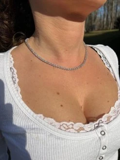 3mm MOISSANITE Illusion Set Tennis Chain Necklace 925 Silver Pass Diamond Tester 27 3mm MOISSANITE Illusion Set Tennis Chain Necklace 925 Silver Pass Diamond Tester -Harlem Bling Shop 3mm moissanite illusion set tennis chain necklace 925 silver pass diamond tester 06221.1674668349