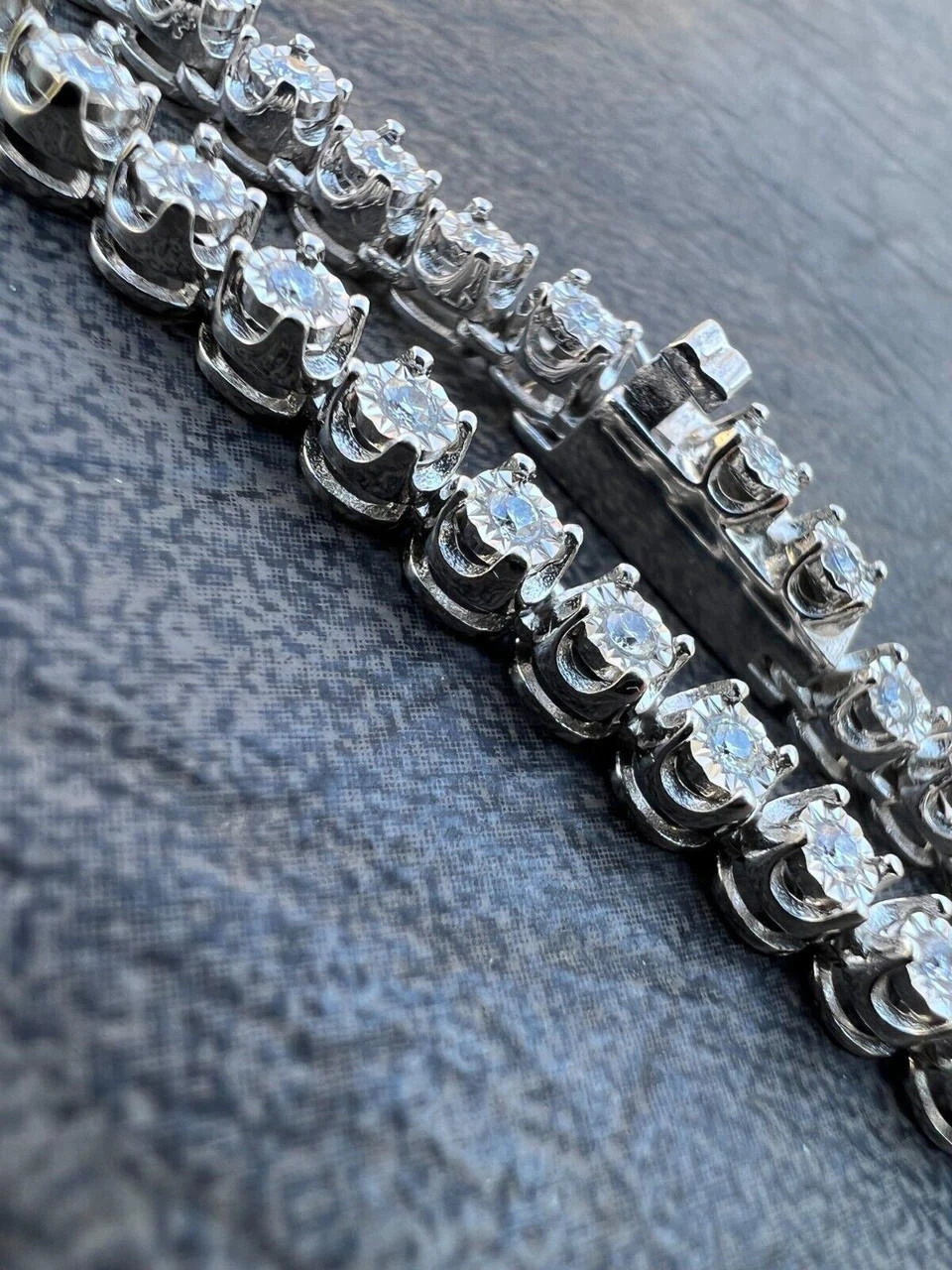 3mm MOISSANITE Illusion Set Tennis Chain Necklace 925 Silver Pass Diamond Tester 13 3mm MOISSANITE Illusion Set Tennis Chain Necklace 925 Silver Pass Diamond Tester - Image 11