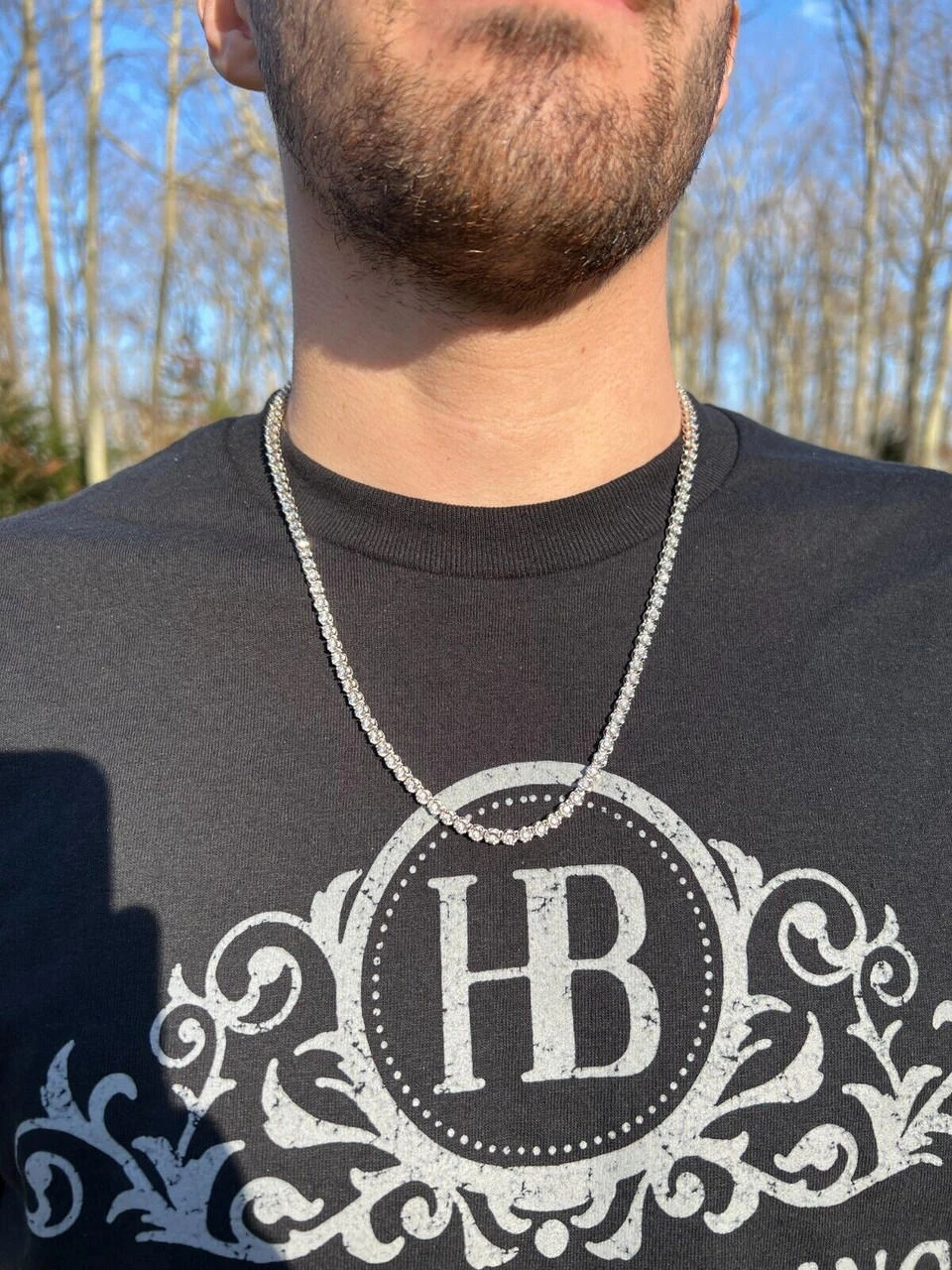 3mm MOISSANITE Illusion Set Tennis Chain Necklace 925 Silver Pass Diamond Tester 12 3mm MOISSANITE Illusion Set Tennis Chain Necklace 925 Silver Pass Diamond Tester - Image 10