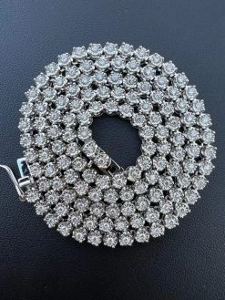 3mm MOISSANITE Illusion Set Tennis Chain Necklace 925 Silver Pass Diamond Tester 35 3mm MOISSANITE Illusion Set Tennis Chain Necklace 925 Silver Pass Diamond Tester -Harlem Bling Shop 3mm moissanite illusion set tennis chain necklace 925 silver pass diamond tester 87830.1674668496