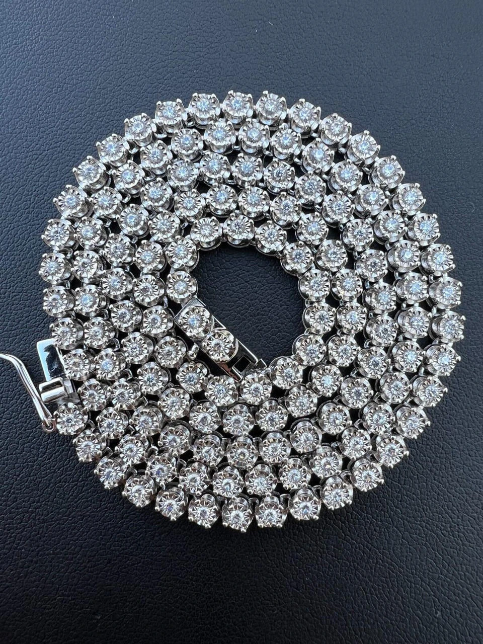 3mm MOISSANITE Illusion Set Tennis Chain Necklace 925 Silver Pass Diamond Tester 19 3mm MOISSANITE Illusion Set Tennis Chain Necklace 925 Silver Pass Diamond Tester - Image 17