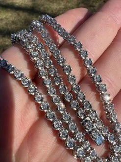 3mm MOISSANITE Illusion Set Tennis Chain Necklace 925 Silver Pass Diamond Tester 23 3mm MOISSANITE Illusion Set Tennis Chain Necklace 925 Silver Pass Diamond Tester -Harlem Bling Shop 3mm moissanite illusion set tennis chain necklace 925 silver pass diamond tester 97198.1674668367