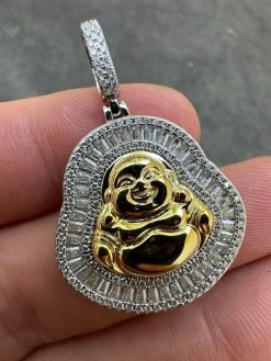 Buddha Pendant Real Moissanite Solid 925 Silver / 14k Gold Plated Iced Necklace 24 Buddha Pendant Real Moissanite Solid 925 Silver / 14k Gold Plated Iced Necklace -Harlem Bling Shop buddha pendant real moissanite solid 925 silver 14k gold plated iced necklace 22070.1694222338