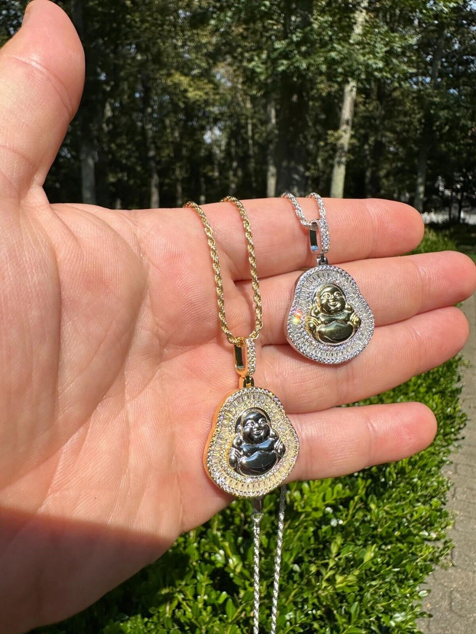 Buddha Pendant Real Moissanite Solid 925 Silver / 14k Gold Plated Iced Necklace 22 Buddha Pendant Real Moissanite Solid 925 Silver / 14k Gold Plated Iced Necklace - Image 20