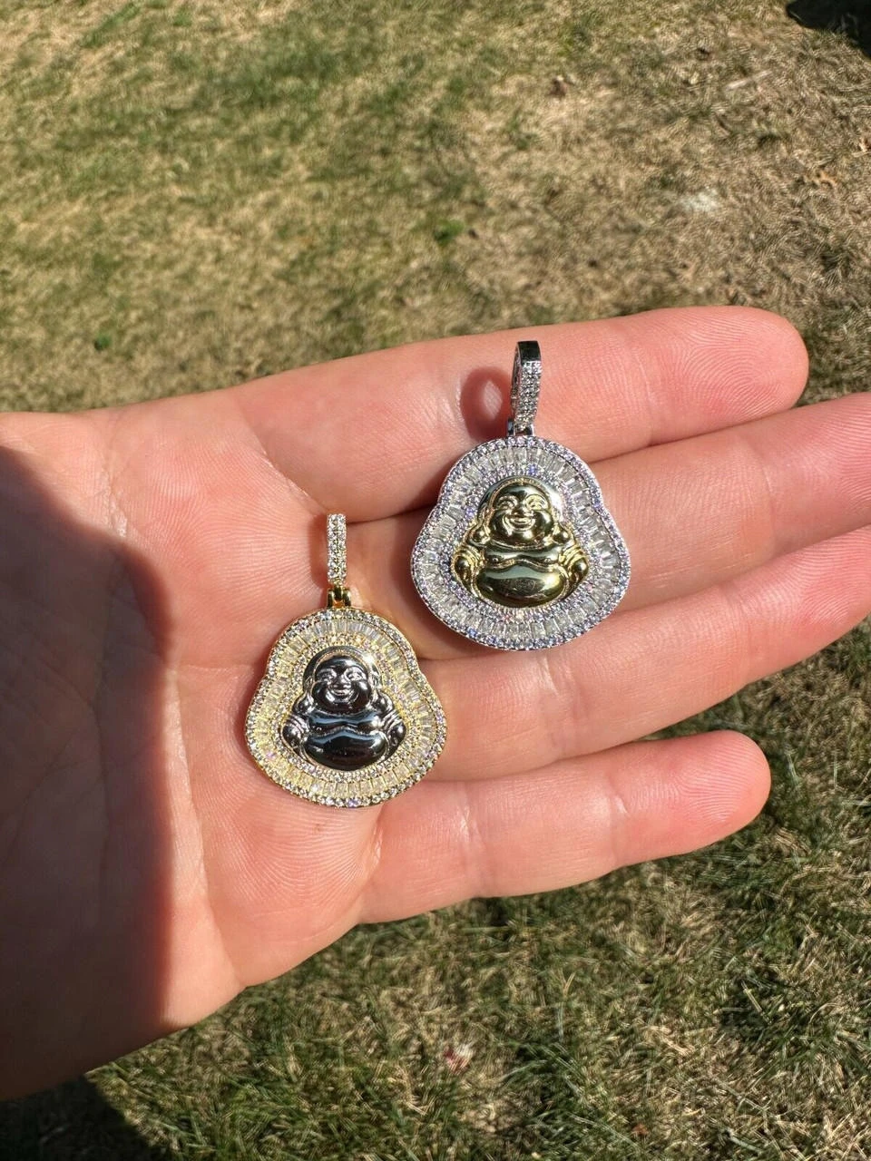 Buddha Pendant Real Moissanite Solid 925 Silver / 14k Gold Plated Iced Necklace 15 Buddha Pendant Real Moissanite Solid 925 Silver / 14k Gold Plated Iced Necklace - Image 13