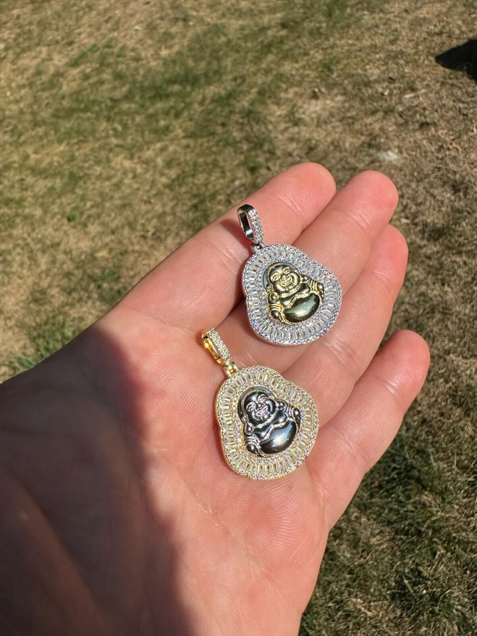 Buddha Pendant Real Moissanite Solid 925 Silver / 14k Gold Plated Iced Necklace 16 Buddha Pendant Real Moissanite Solid 925 Silver / 14k Gold Plated Iced Necklace - Image 14