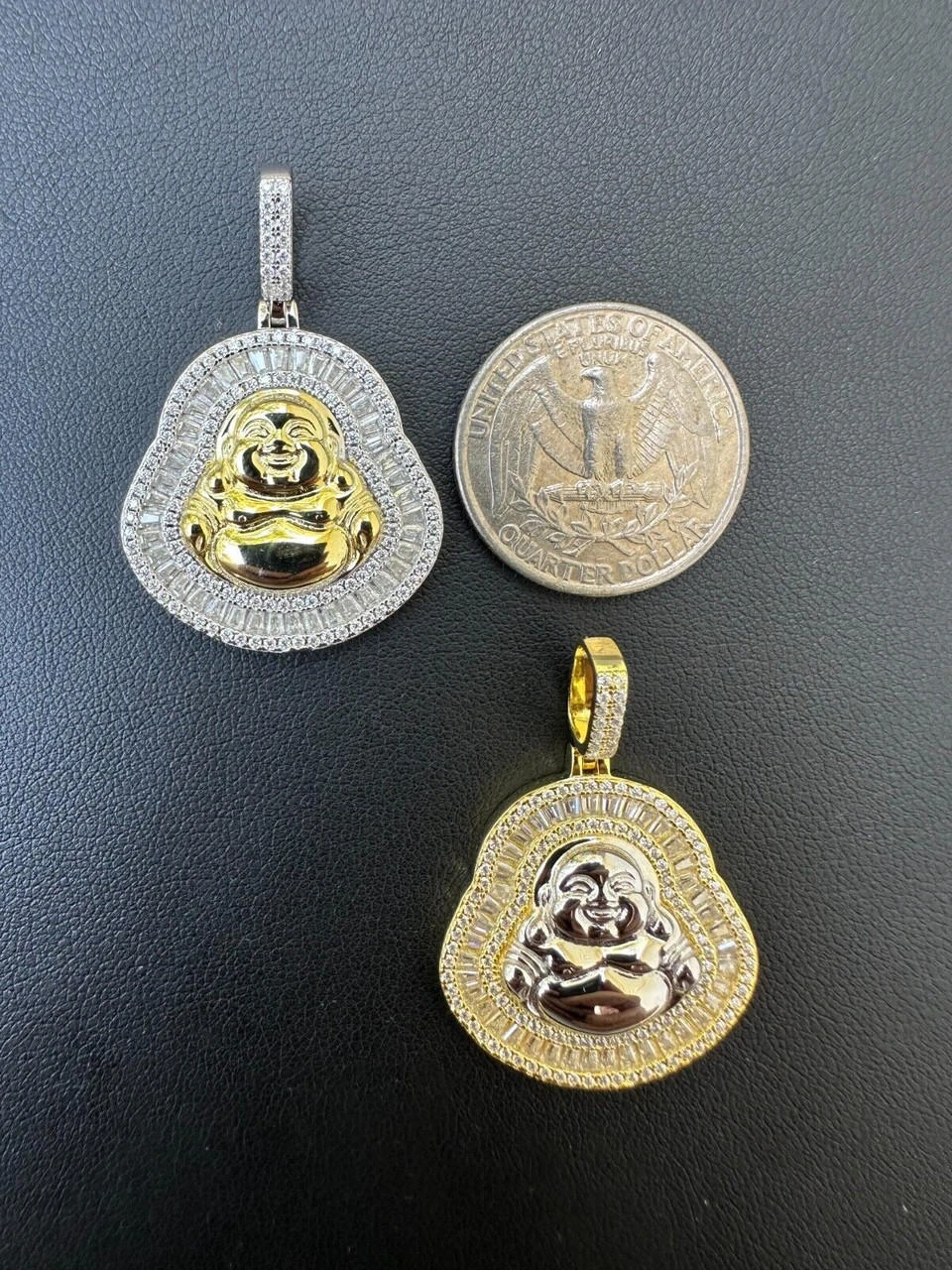 Buddha Pendant Real Moissanite Solid 925 Silver / 14k Gold Plated Iced Necklace 12 Buddha Pendant Real Moissanite Solid 925 Silver / 14k Gold Plated Iced Necklace - Image 10
