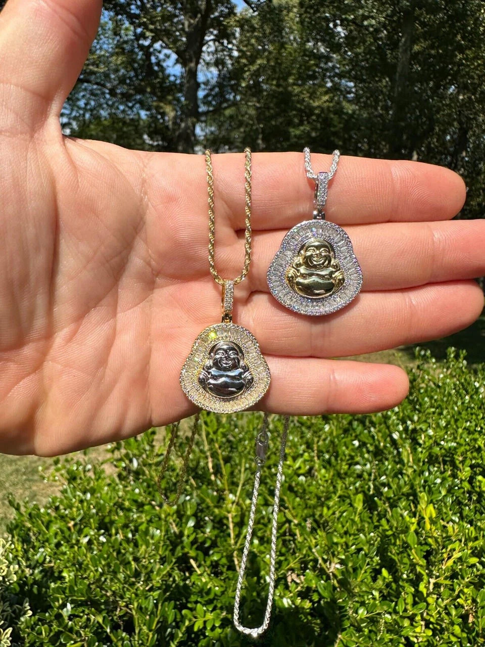 Buddha Pendant Real Moissanite Solid 925 Silver / 14k Gold Plated Iced Necklace 21 Buddha Pendant Real Moissanite Solid 925 Silver / 14k Gold Plated Iced Necklace - Image 19