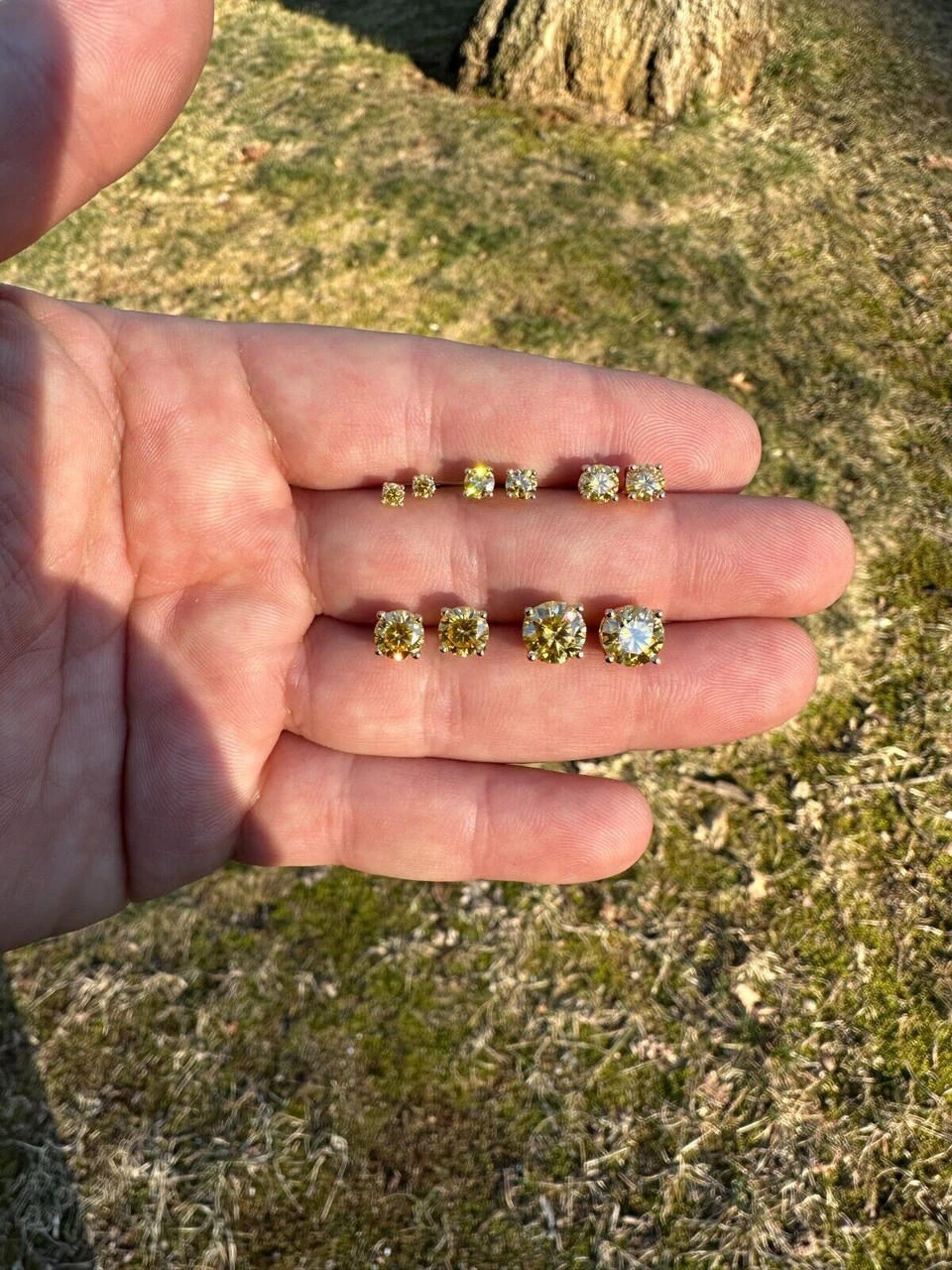 Canary Yellow Moissanite Screwback Stud Earrings 14k Gold Vermeil 925 Silver 3-8mm Diamond Tester 8 Canary Yellow Moissanite Screwback Stud Earrings 14k Gold Vermeil 925 Silver 3-8mm Diamond Tester - Image 6