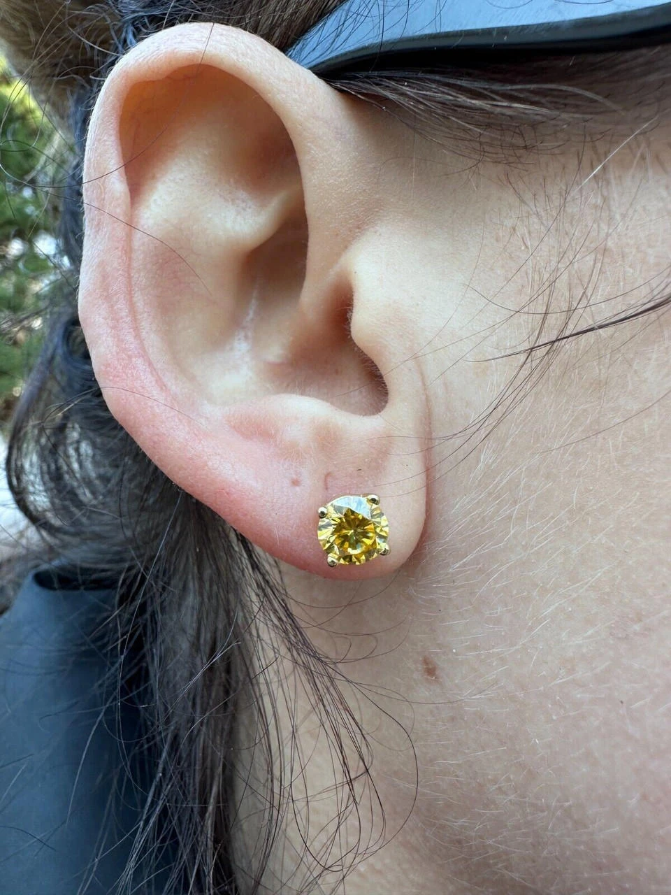 Canary Yellow Moissanite Screwback Stud Earrings 14k Gold Vermeil 925 Silver 3-8mm Diamond Tester 9 Canary Yellow Moissanite Screwback Stud Earrings 14k Gold Vermeil 925 Silver 3-8mm Diamond Tester - Image 7