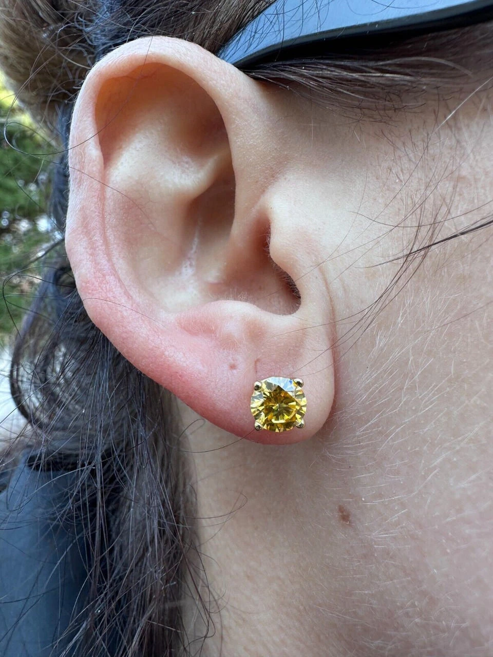 Canary Yellow Moissanite Screwback Stud Earrings 14k Gold Vermeil 925 Silver 3-8mm Diamond Tester 10 Canary Yellow Moissanite Screwback Stud Earrings 14k Gold Vermeil 925 Silver 3-8mm Diamond Tester - Image 8