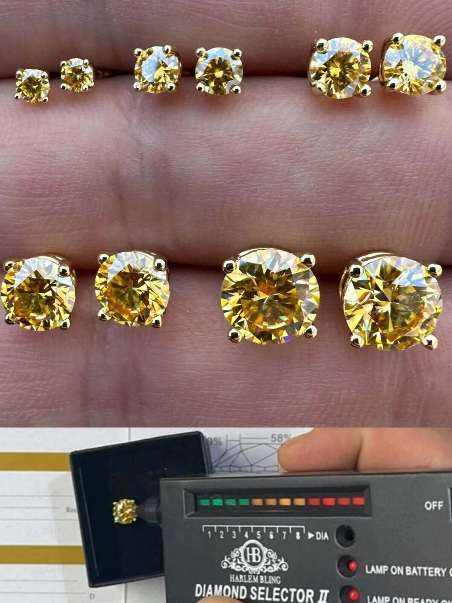 Canary Yellow Moissanite Screwback Stud Earrings 14k Gold Vermeil 925 Silver 3-8mm Diamond Tester 3 Canary Yellow Moissanite Screwback Stud Earrings 14k Gold Vermeil 925 Silver 3-8mm Diamond Tester