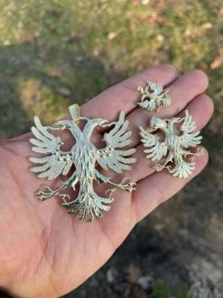 Gold Over Solid 925 Silver Double Headed Eagle Pendant Necklace Albania Kosova 14 Gold Over Solid 925 Silver Double Headed Eagle Pendant Necklace Albania Kosova -Harlem Bling Shop gold over solid 925 silver double headed eagle pendant necklace albania kosova 18060.1664397331