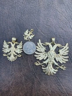 Gold Over Solid 925 Silver Double Headed Eagle Pendant Necklace Albania Kosova 20 Gold Over Solid 925 Silver Double Headed Eagle Pendant Necklace Albania Kosova -Harlem Bling Shop gold over solid 925 silver double headed eagle pendant necklace albania kosova 68016.1664393711