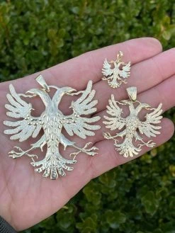 Gold Over Solid 925 Silver Double Headed Eagle Pendant Necklace Albania Kosova 15 Gold Over Solid 925 Silver Double Headed Eagle Pendant Necklace Albania Kosova -Harlem Bling Shop gold over solid 925 silver double headed eagle pendant necklace albania kosova 83832.1664375571