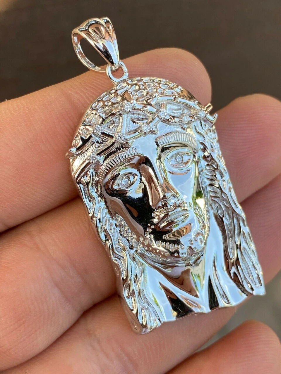 0.1ct REAL VS Natural Diamond Solid 925 Sterling Silver Jesus Piece HIP HOP Iced 12 0.1ct REAL VS Natural Diamond Solid 925 Sterling Silver Jesus Piece HIP HOP Iced - Image 10