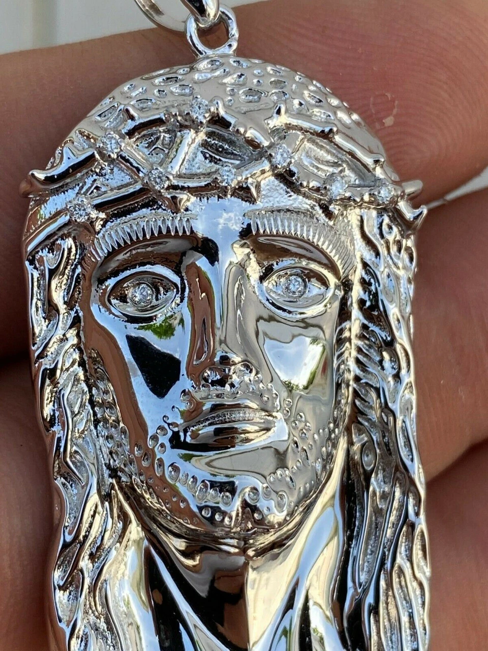 0.1ct REAL VS Natural Diamond Solid 925 Sterling Silver Jesus Piece HIP HOP Iced 8 0.1ct REAL VS Natural Diamond Solid 925 Sterling Silver Jesus Piece HIP HOP Iced - Image 6