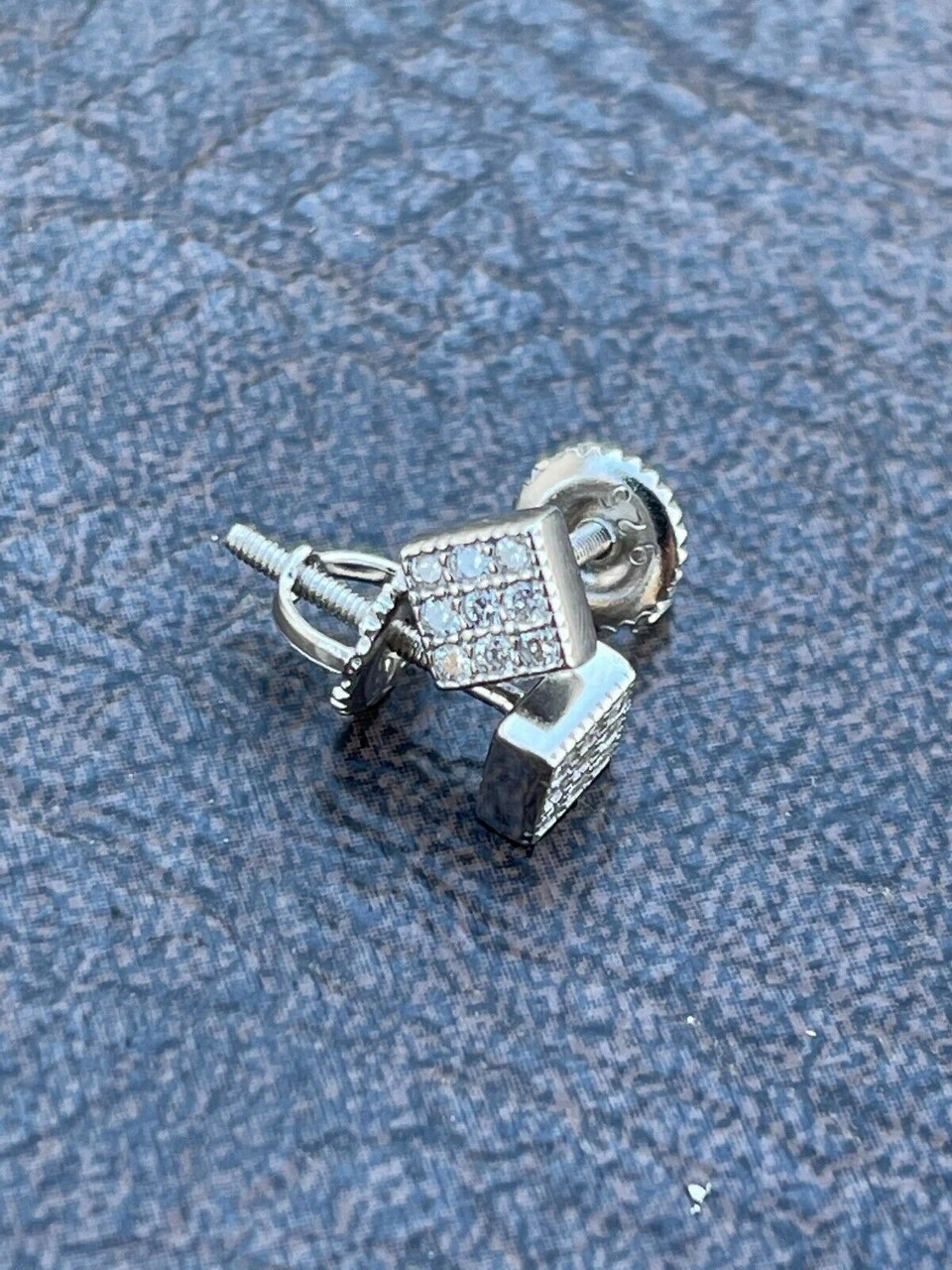 0.2ct REAL Natural VS G Diamond Mens Ladies Earrings Iced Small 5mm Square Studs 8 0.2ct REAL Natural VS G Diamond Mens Ladies Earrings Iced Small 5mm Square Studs - Image 6