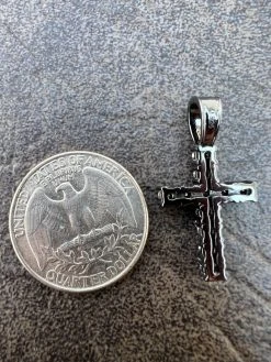 1" Black MOISSANITE Real 925 Silver Iced Cross Pendant Passes Diamond Tester 17 1" Black MOISSANITE Real 925 Silver Iced Cross Pendant Passes Diamond Tester -Harlem Bling Shop harlembling 1 black moissanite real 925 silver iced cross pendant passes diamond tester 16281.1670514754
