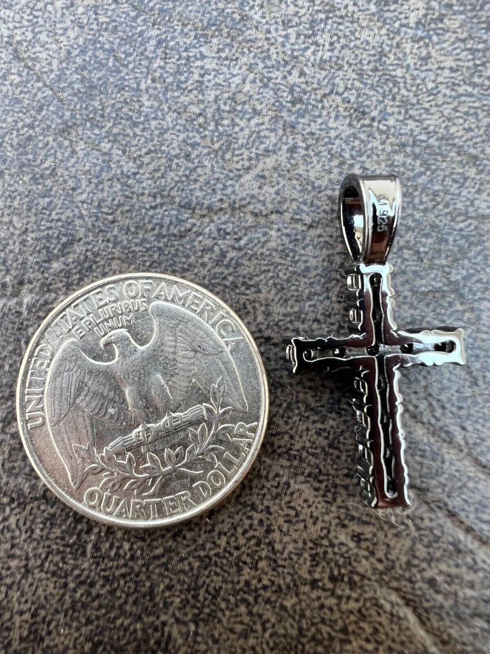 1" Black MOISSANITE Real 925 Silver Iced Cross Pendant Passes Diamond Tester 9 1" Black MOISSANITE Real 925 Silver Iced Cross Pendant Passes Diamond Tester - Image 7