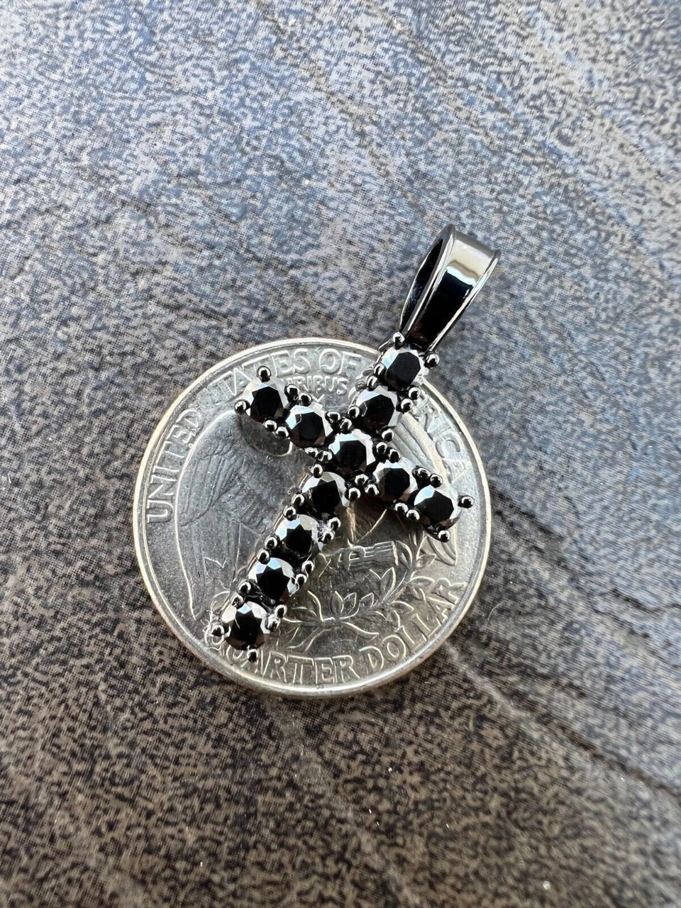 1" Black MOISSANITE Real 925 Silver Iced Cross Pendant Passes Diamond Tester 10 1" Black MOISSANITE Real 925 Silver Iced Cross Pendant Passes Diamond Tester - Image 8